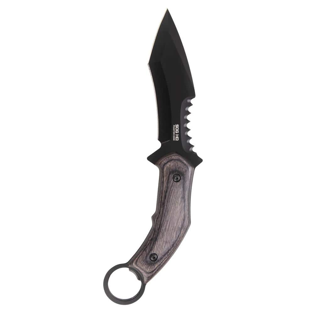 SOG Knives Phantom Edge Fixed Knife 4-3/4 Tanto Blade Black