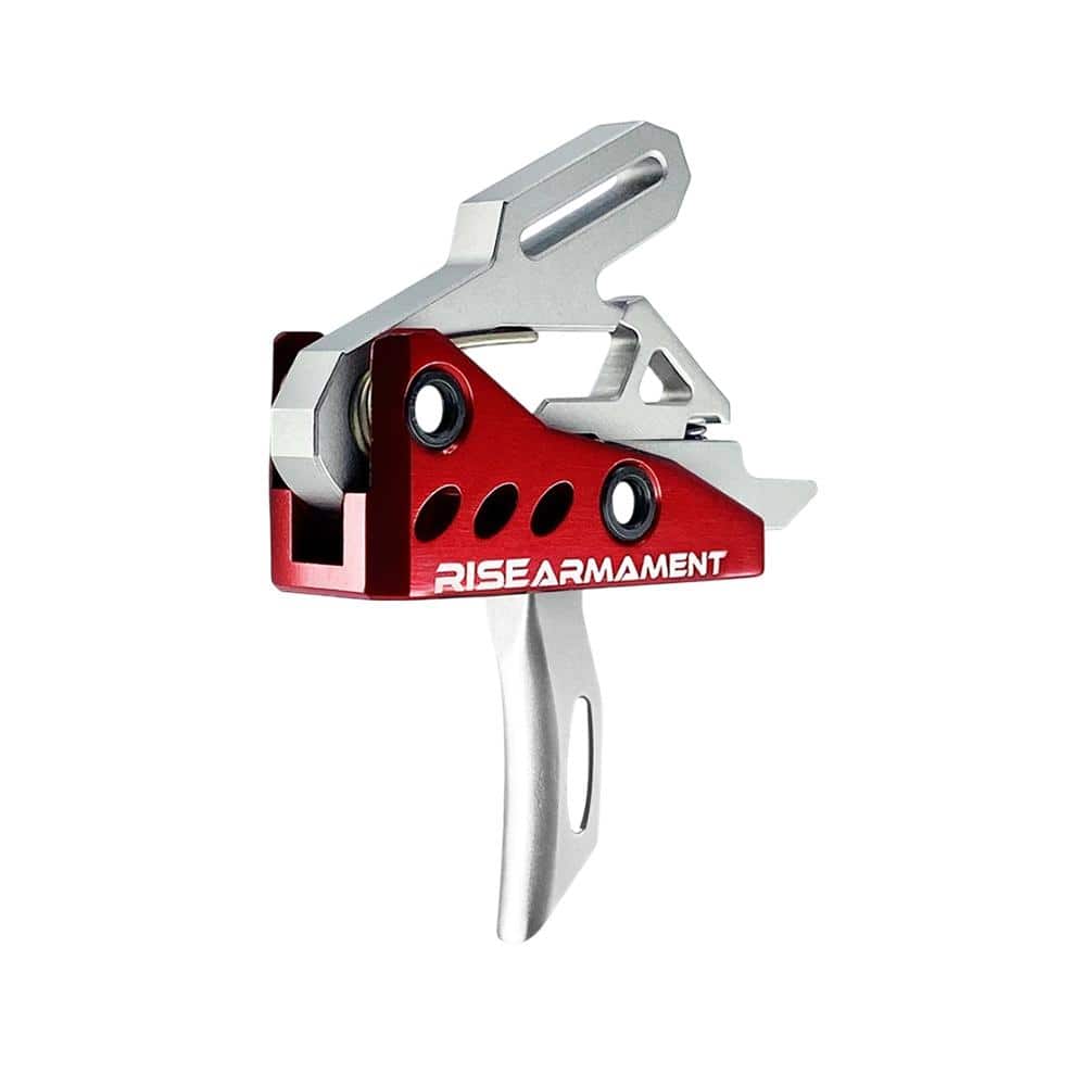 Rise Armament RA-535 Advanced Performance Single Stage AR Rifle Trigger 3.5 lb Curved Silver