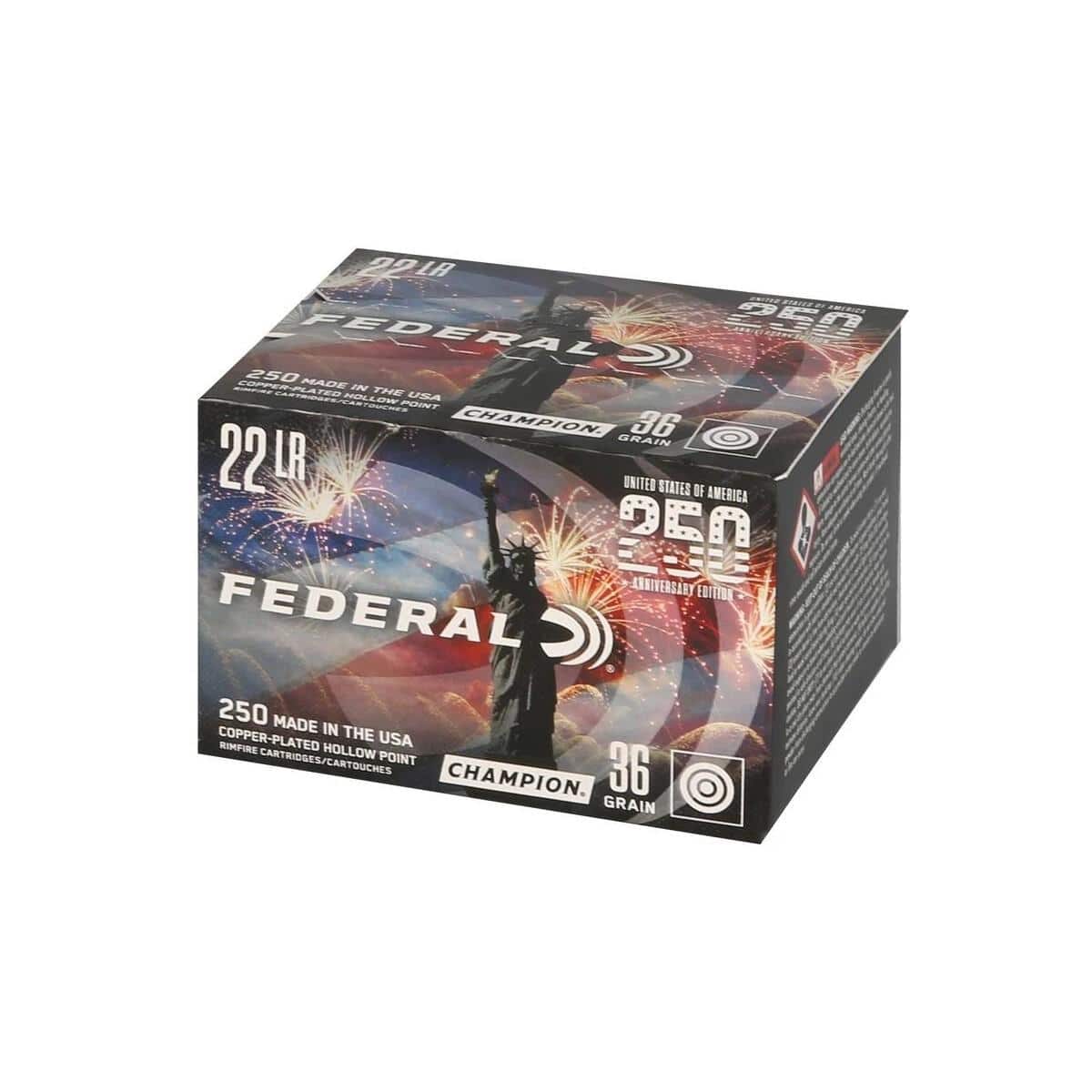 Federal Champion Rimfire Ammunition 22 LR 36gr CPHP 1260fps 250/ct