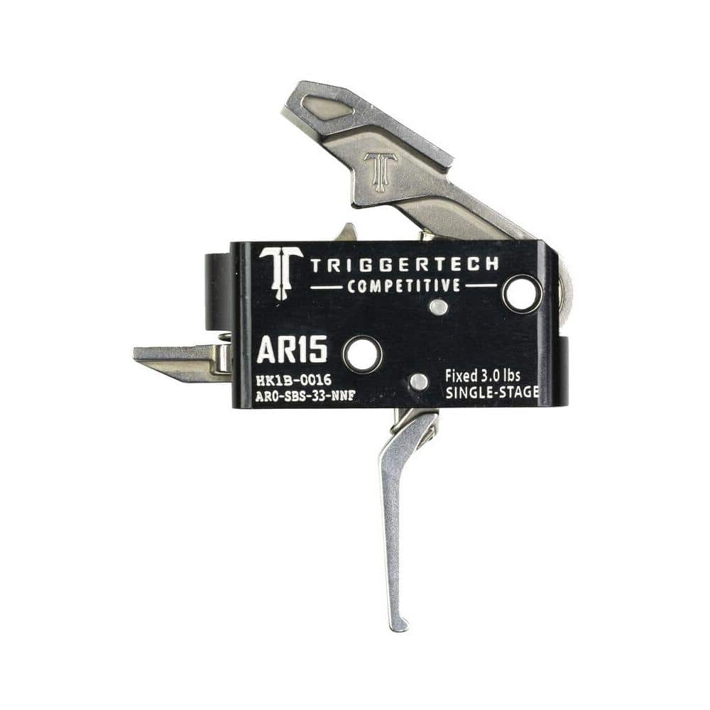 TriggerTech AR15 Single-Stage Competitive Flat Trigger Silver