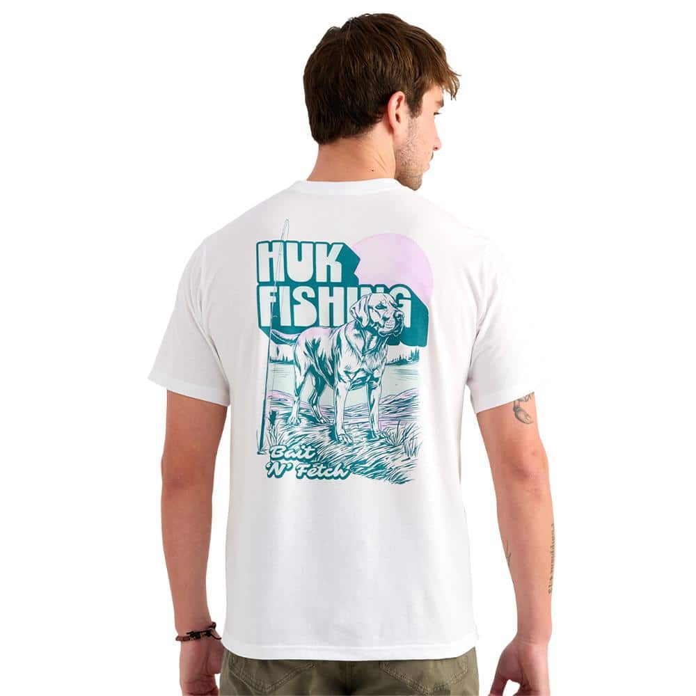 Huk Bait 'N Fetch Short Sleeve Tee White L
