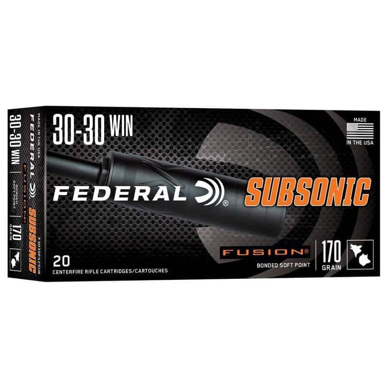 Federal Fusion Subsonic Rifle Ammunition .30-30 Win 170gr SP 1000 fps 20/ct