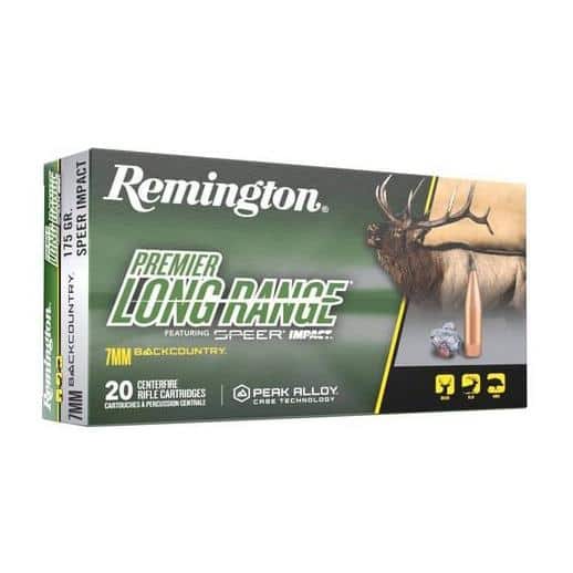 Remington Premier Long Range Rifle Ammunition 7mm Backcountry 175gr PT 3125 fps 20/ct