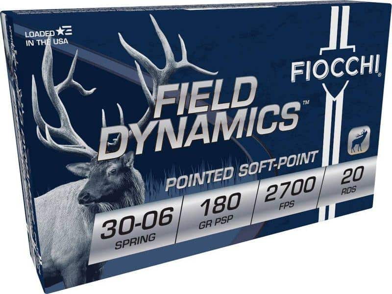 FIOCCHI Field Dynamics Rifle Ammunition 30-06 spr 180 gr PSP 2700 fps 20/ct
