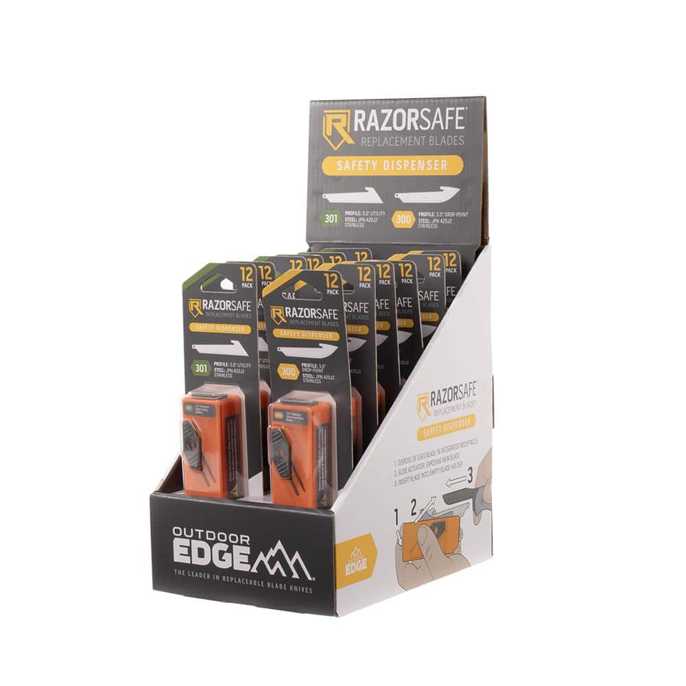 Outdoor Edge RazorSafe Blade Dispenser Display 12/ct