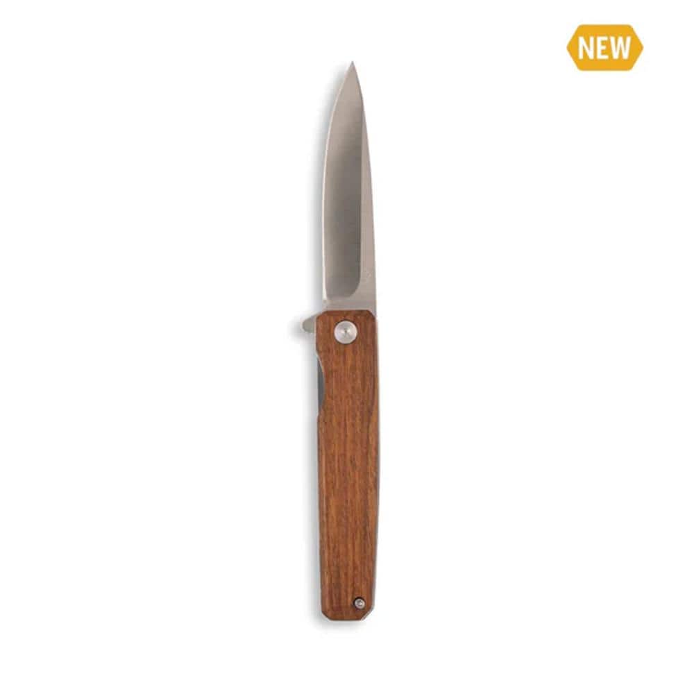 Outdoor Edge Peleus Folding Knife 3-3/10" Clip Point Blade Wood