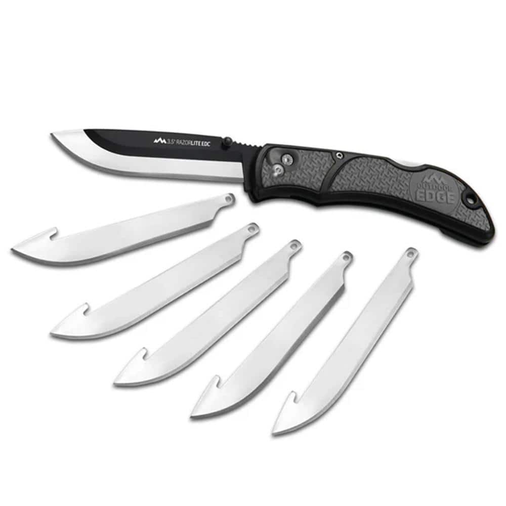Outdoor Edge RazorEDC Lite Replaceable Blade Folding Knife 3-1/2" Drop Point Blade Grey