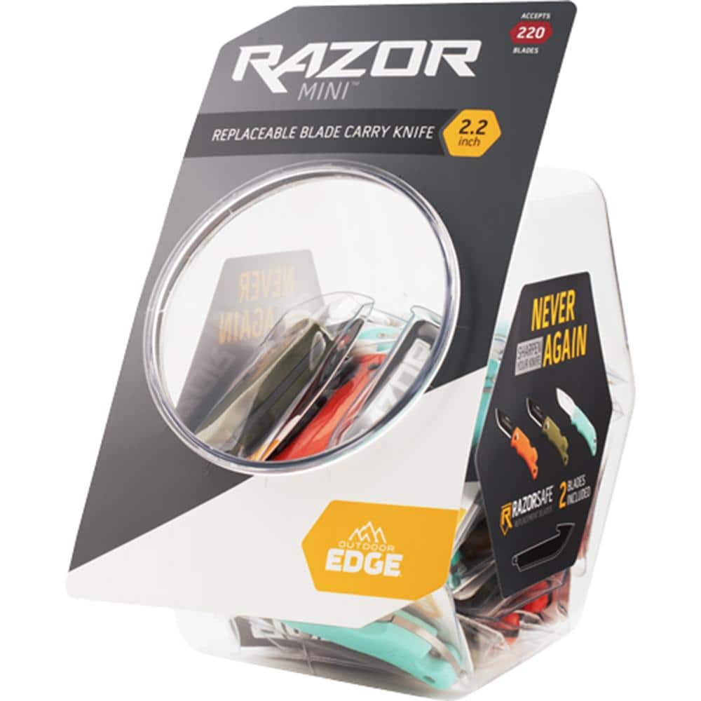 Outdoor Edge Razor Mini Fishbowl Display 2-1/5" Multi Color 18/ct