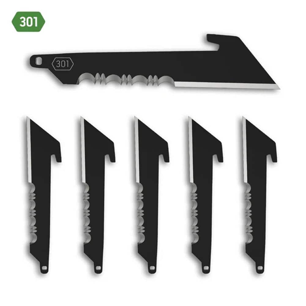 Outdoor Edge 3.0" Utility Blade Pack Half Serration Black 6/ct