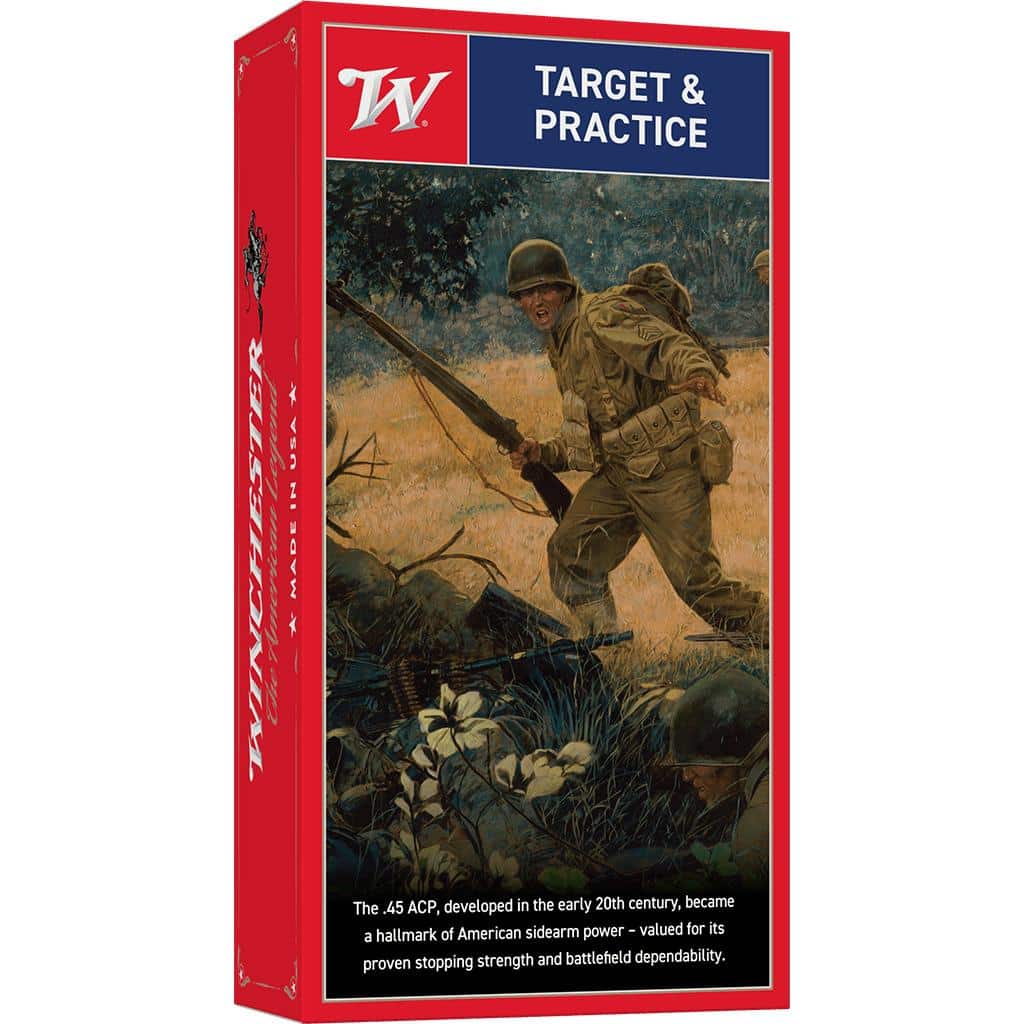 Winchester USA 250th Anniversary Handgun Ammunition .45 Auto 230gr FMJ 835 fps 50/ct