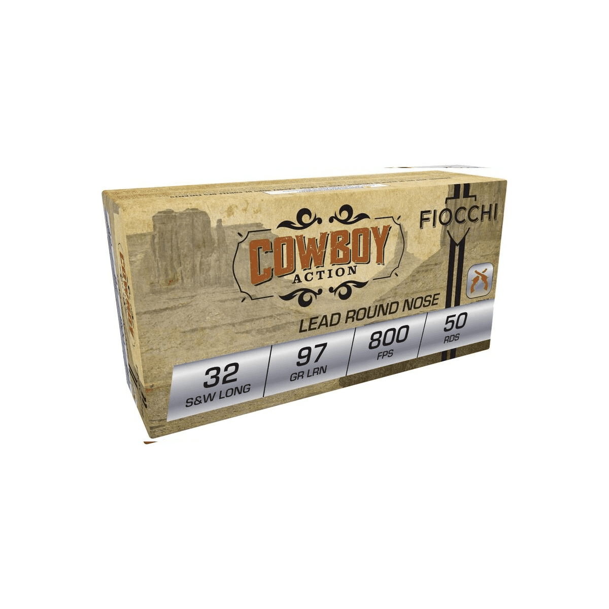 FIOCCHI Cowboy Action Handgun Ammunition 32 S&W Long 97 GR LFN 800 fps 50/ct