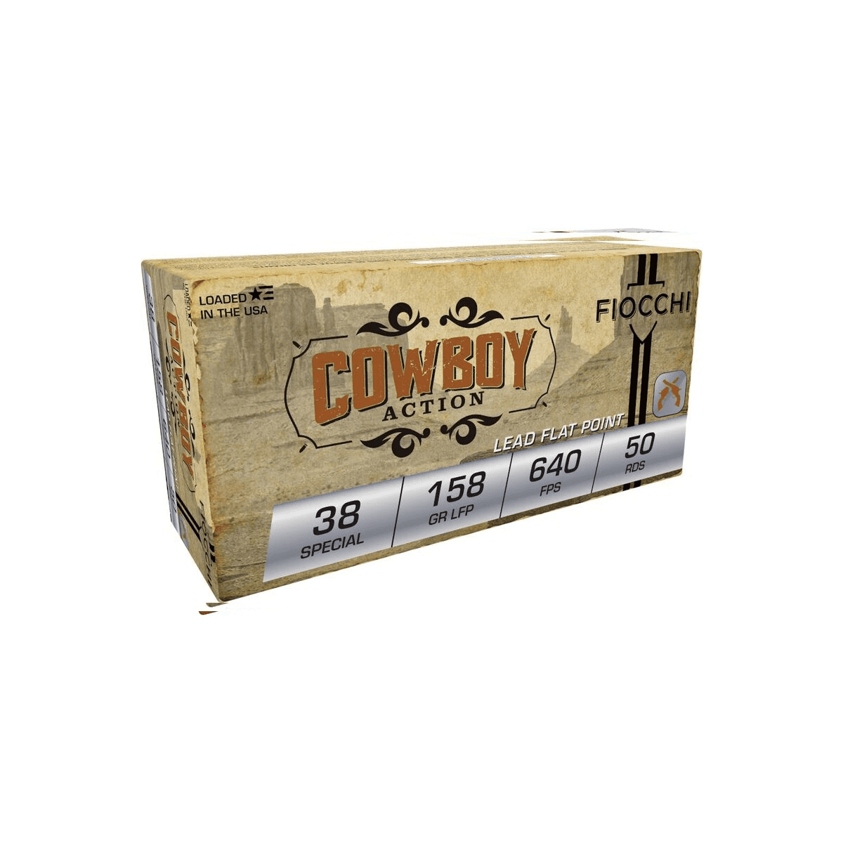FIOCCHI Cowboy Action Handgun Ammunition 38 Spl 158gr LFN 640 fps 50/ct