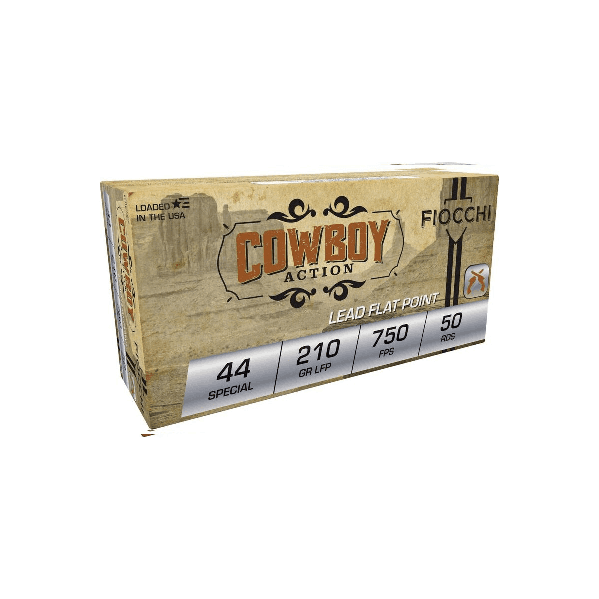 FIOCCHI Cowboy Action Handgun Ammunition 44 Spl 210gr LFN 750 fps 50/ct