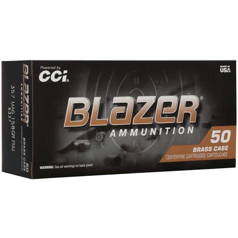 CCI Blazer Brass Handgun Ammunition .357 Mag 158gr FMJ 1250 fps 50/ct