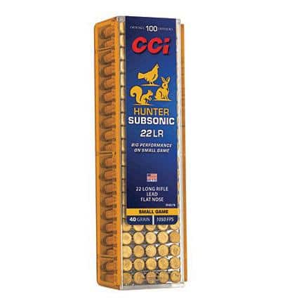 CCI Hunter Series Subsonic Rimfire Ammunition .22 LR 40gr LFN 1070fps 100/ct