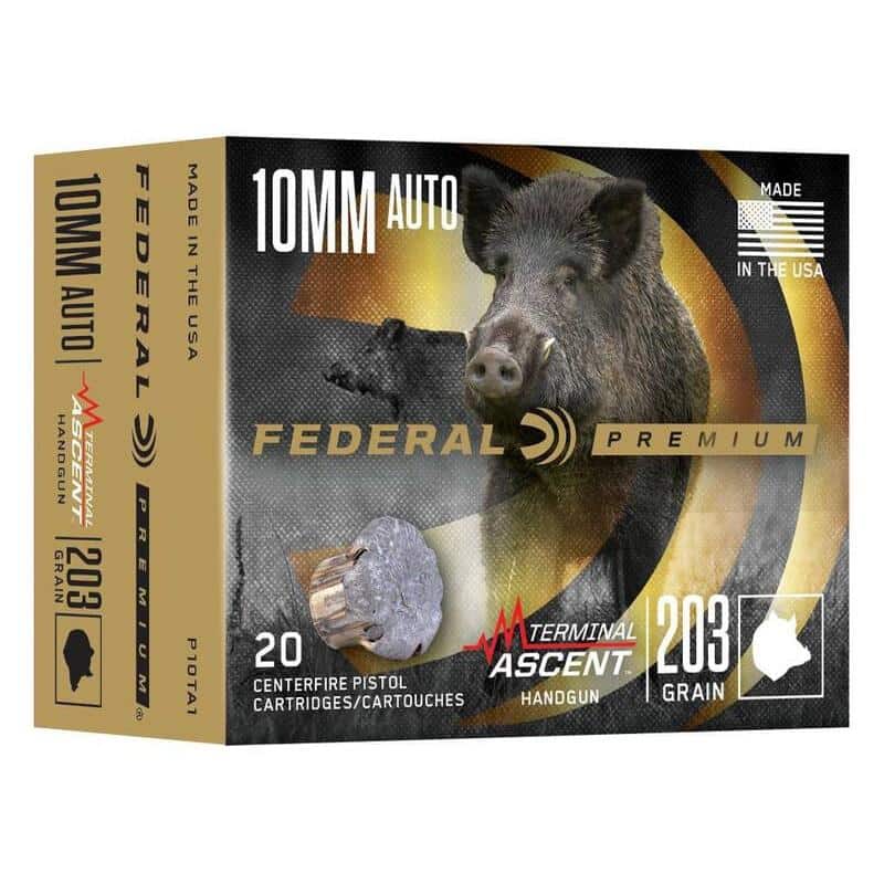 Federal Terminal Ascent Handgun 10mm Auto 203gr JHP 1130fps 20/ct