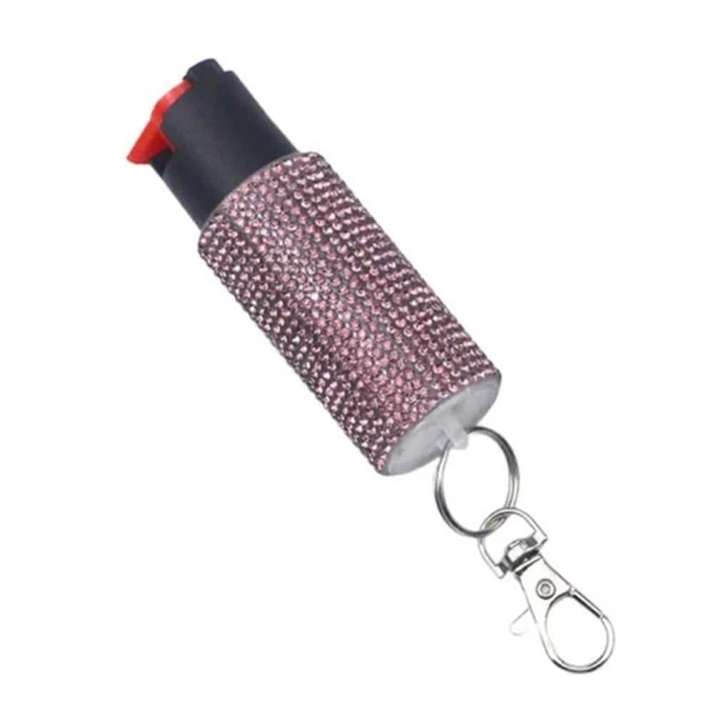 Personal Security Products Studded Key Ring Pepper Spray 1/2 oz Pink