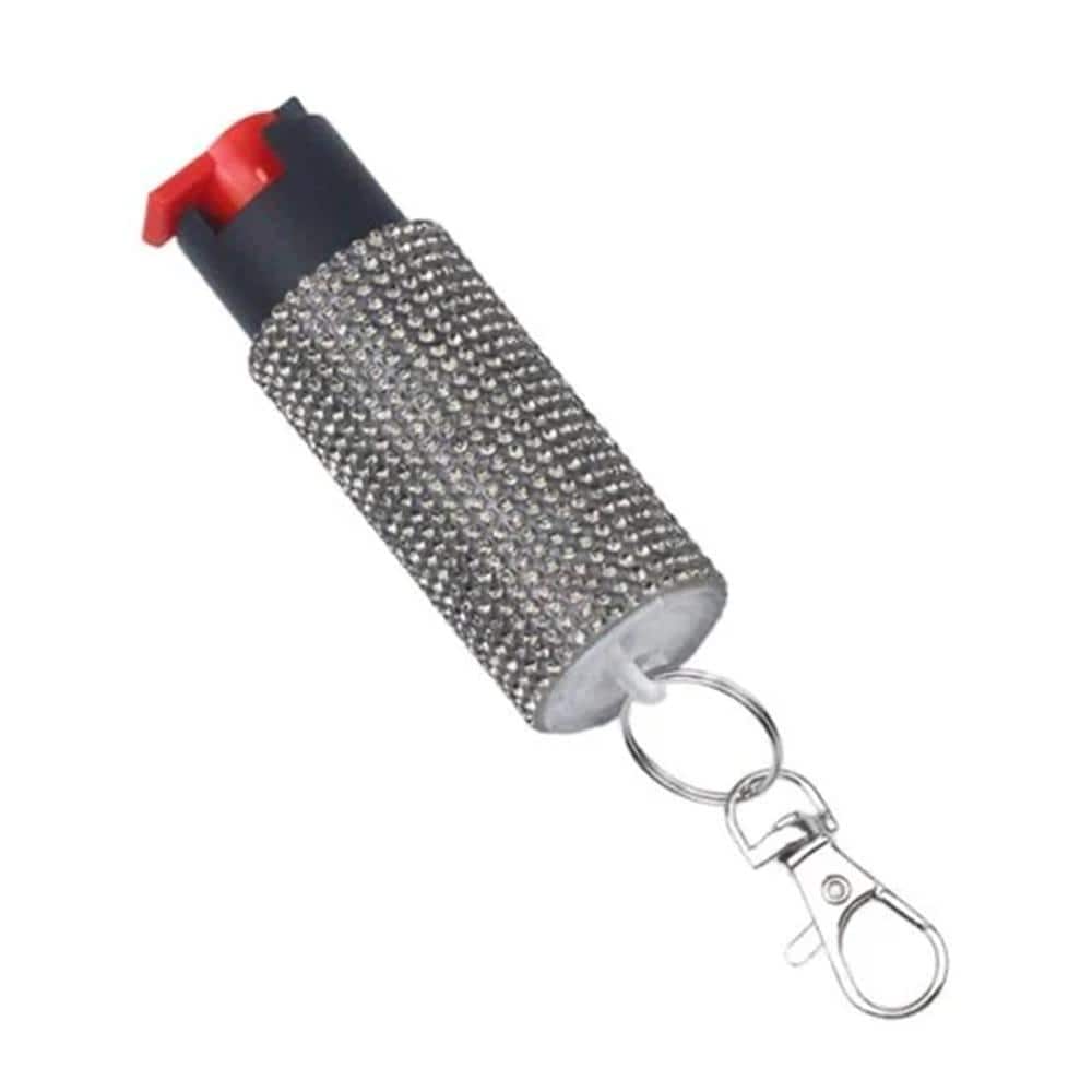 Personal Security Products Studded Key Ring Pepper Spray 1/2 oz Silver