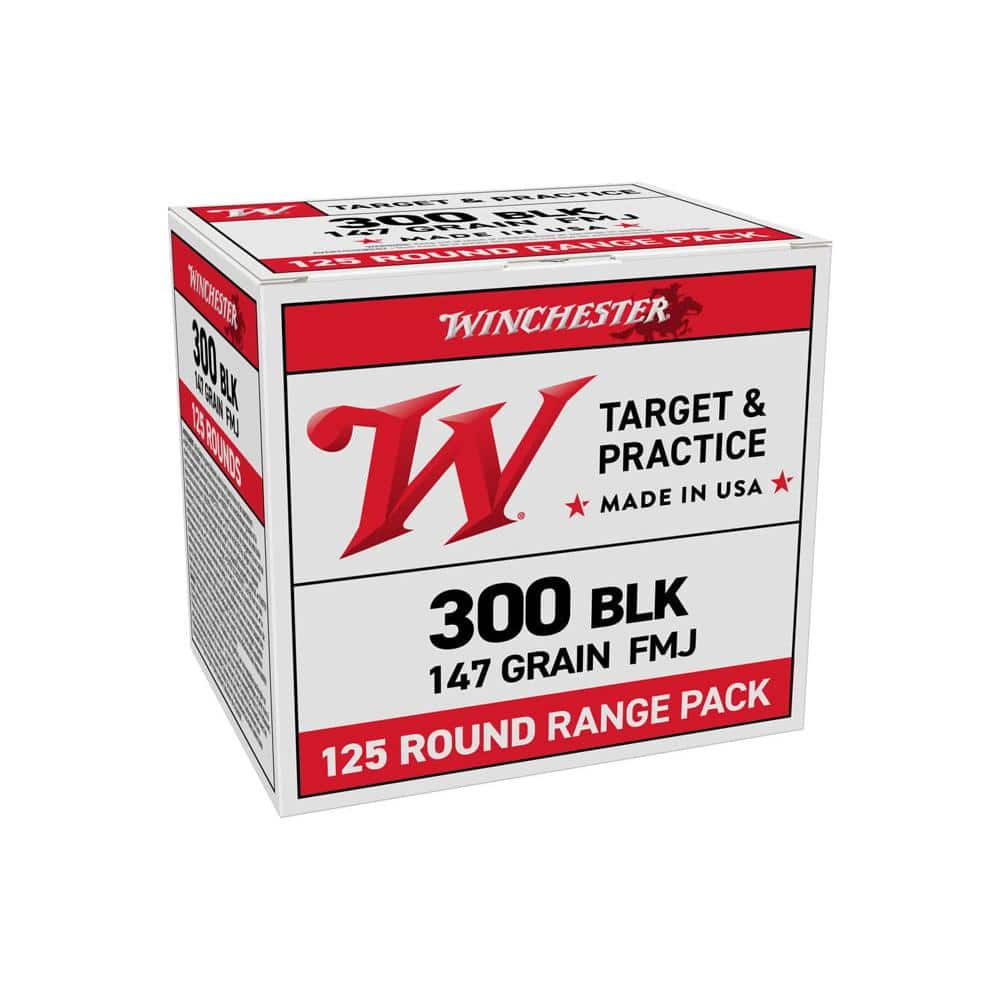 Winchester USA Rifle Ammunition .300 AAC Blackout 147gr FMJ 125/ct