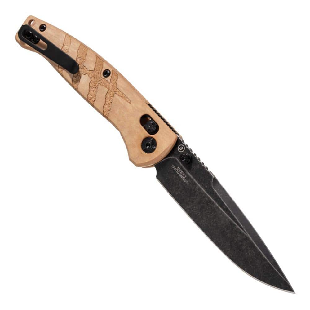 Hogue Mysto Folding Knife 3-2/5" Drop Point Blade Maple Valley Richlite Frame