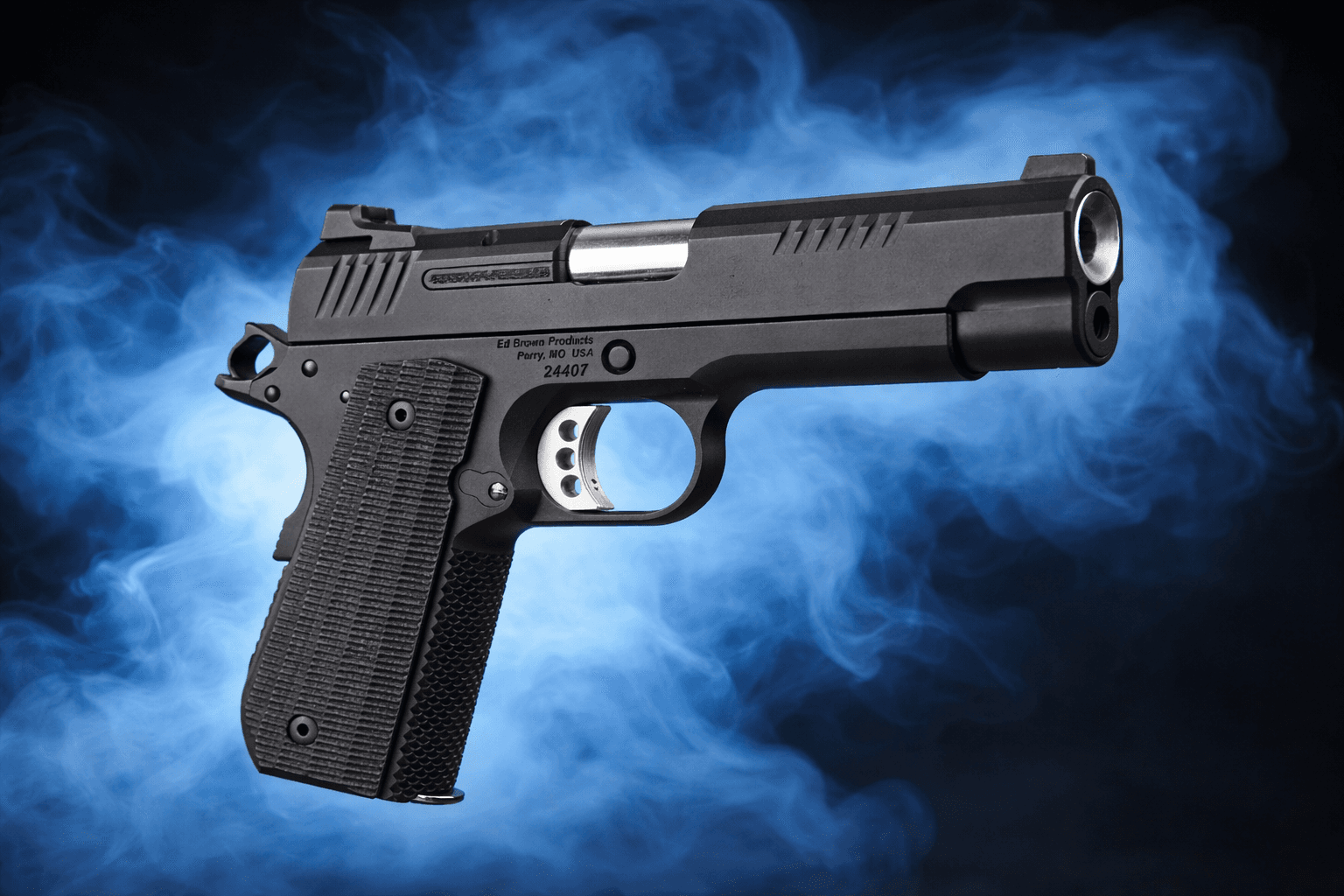 Ed Brown KC9 9mm Luger pistol shown in profile