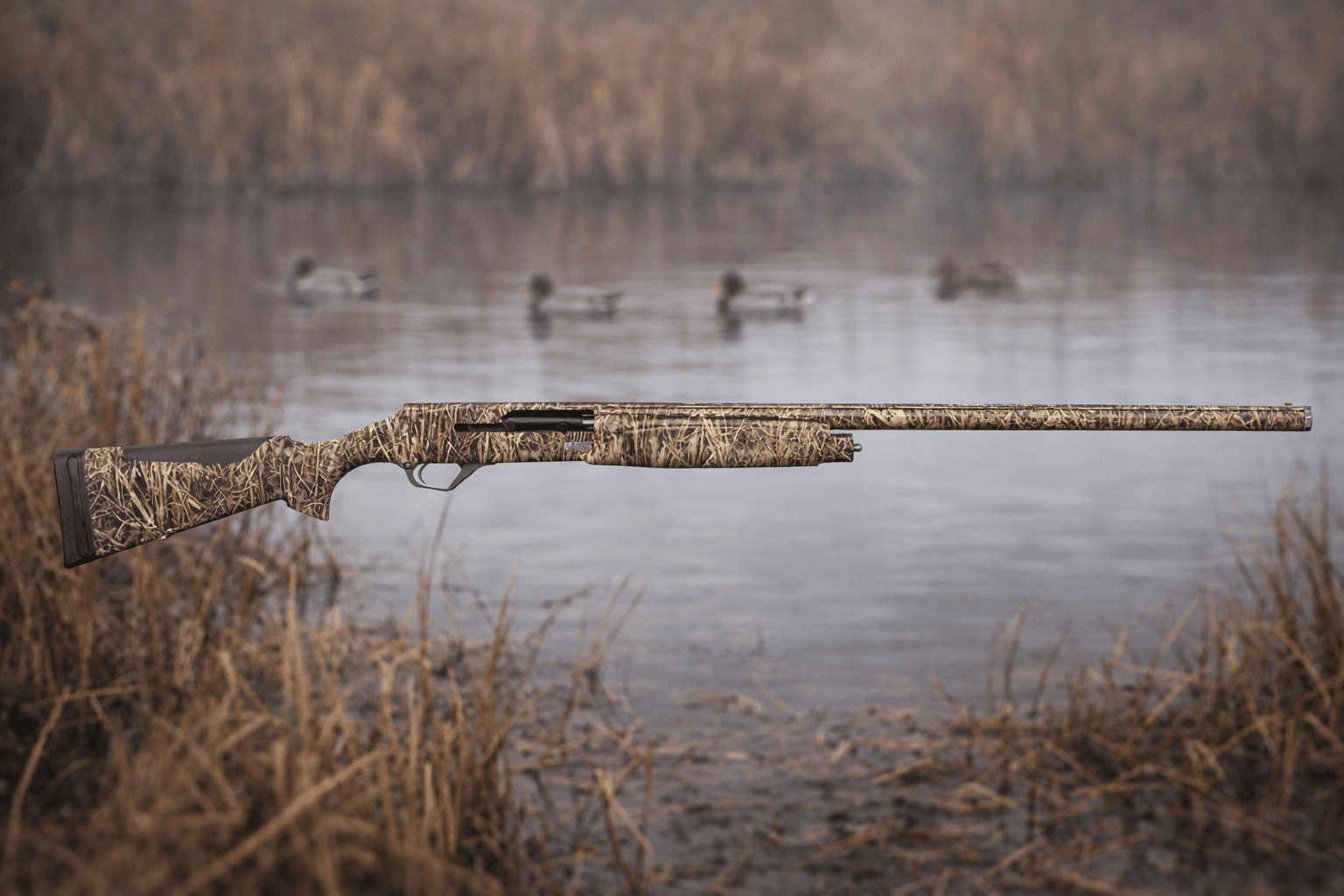 Retay ACE-R Realtree Max-7 Shotgun 12ga 3.5 inch shown in profile