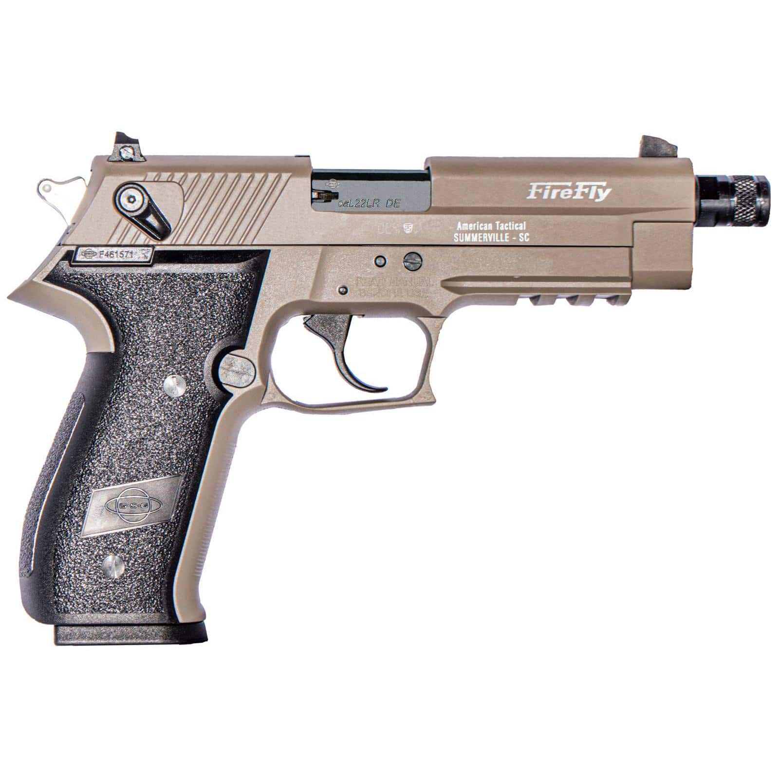 ATI GSG Firefly Handgun .22 LR 13rd Magazine(1) 4.9 Threaded Barrel Tan Frame