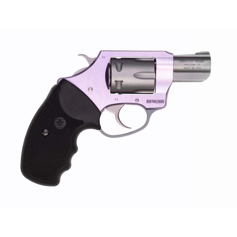 Charter Arms Lavender Lady Handgun .22 LR 8rd Capacity 2" Barrel Lavender with Full Size Black Grip REFURBISHED