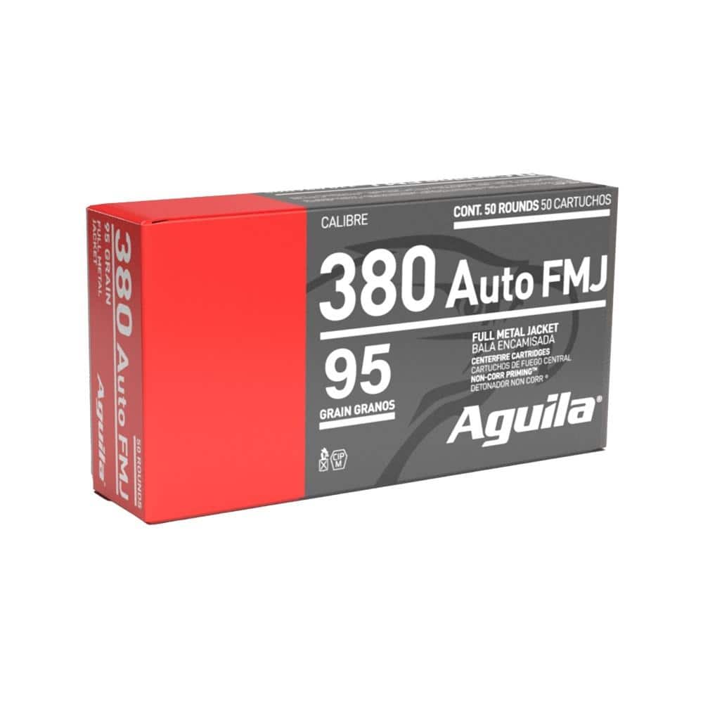 Aguila Handgun Ammunition .380 Auto 95 gr FMJ 945 fps 1000/ct