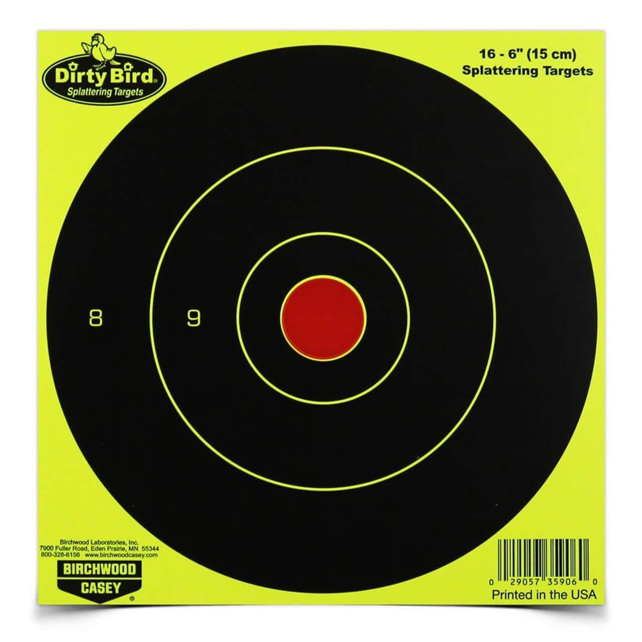 Birchwood Casey Dirty Bird 6" Yellow Bull's Eye Targets 100/ct