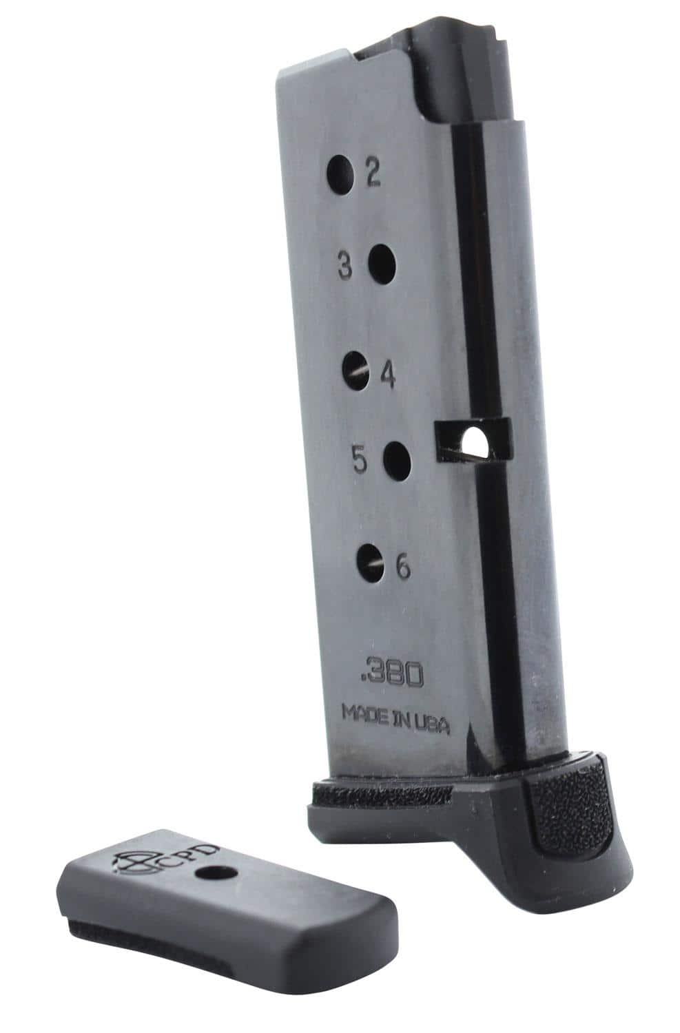 C-Products Handgun Magazine Ruger LCP1 & Ruger LCP2 .380 ACP High Gloss Black Carbon Steel 6/rd