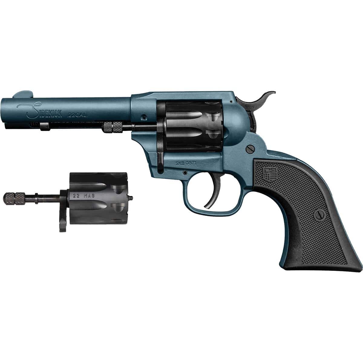 Diamondback Sidekick Checkered Polymer Grip Handgun .22 WMR/.22 LR 9rd Capacity 4.5" Barrel SA/DA Jesse James Blue
