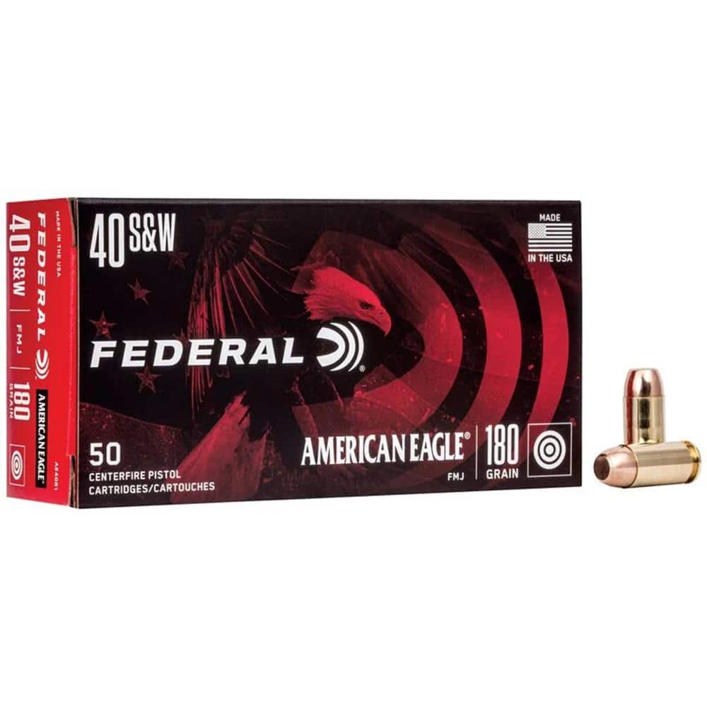 American Eagle Handgun Ammunition .40 S&W 180 gr 1000 fps FMJ 1000/ct