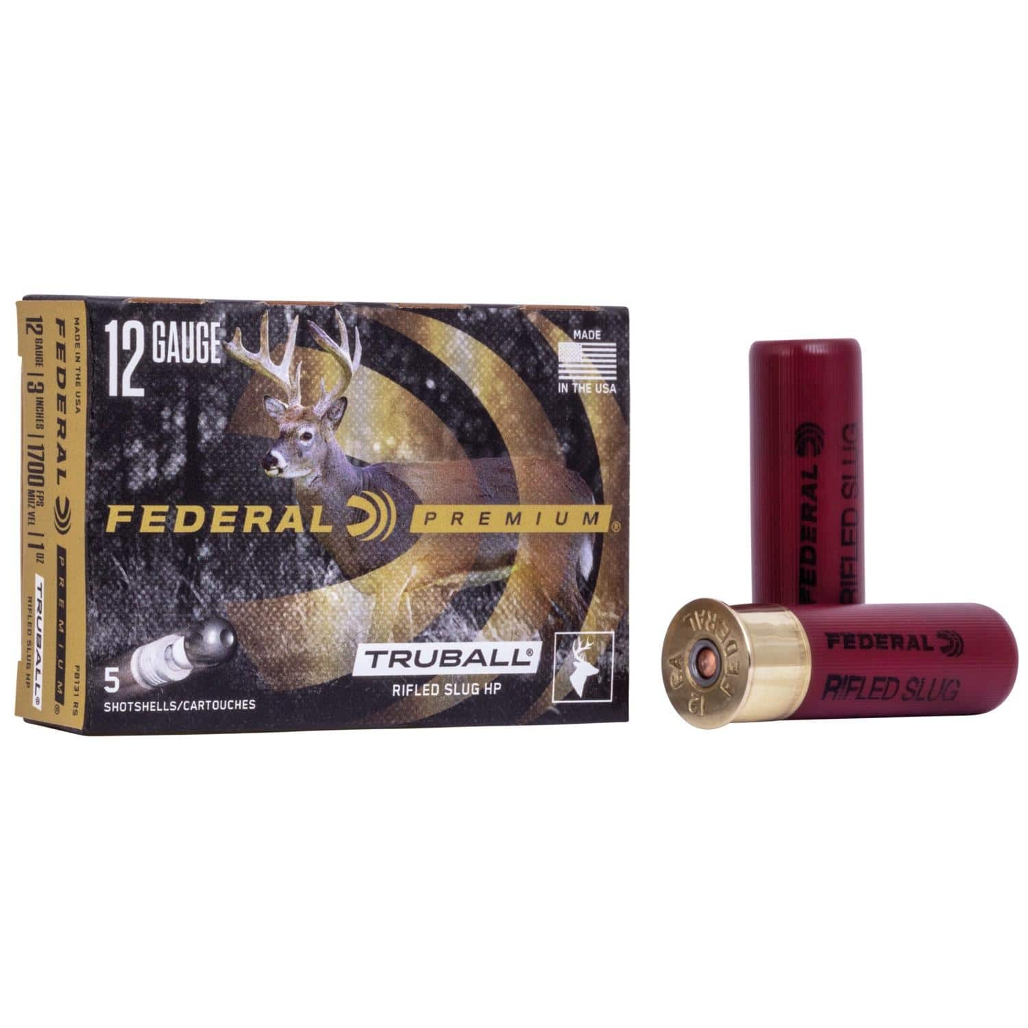 Federal Vital Shok TruBall Rifled Slug 12 ga 3" 3/4 oz Slug 1700 fps 5/Box