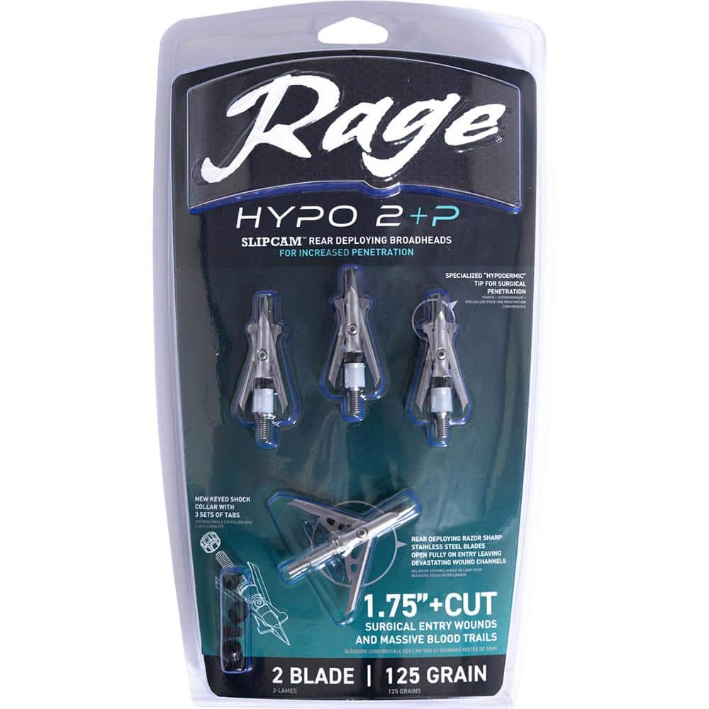 Rage Hypo 2 +P Broadheads 125 gr 1.75" 4/ct