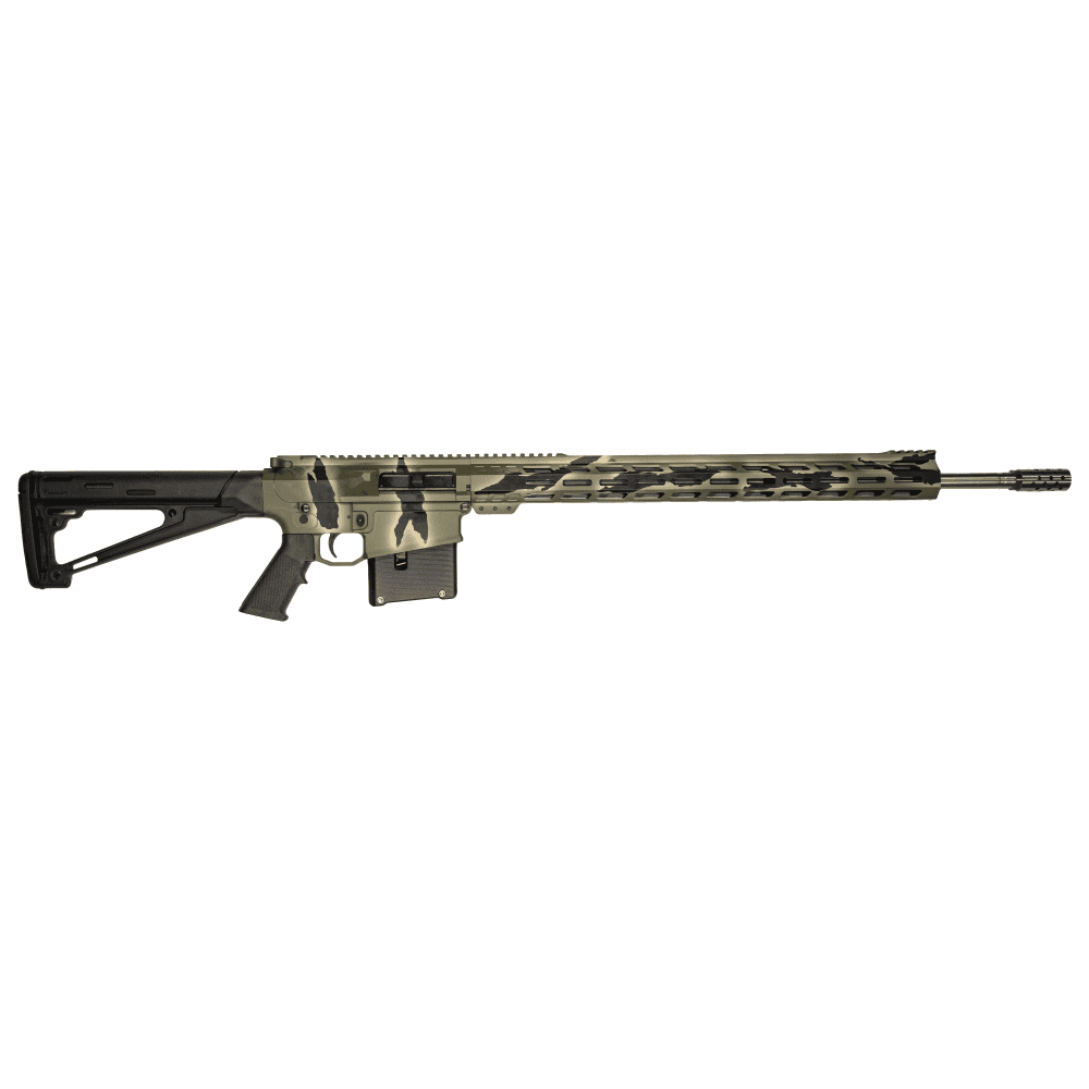 GLFA AR Long Action Rifle 6.5 PRC 5rd Magazine 24" Barrel MLOK Handguard Green Pursuit Cerakote