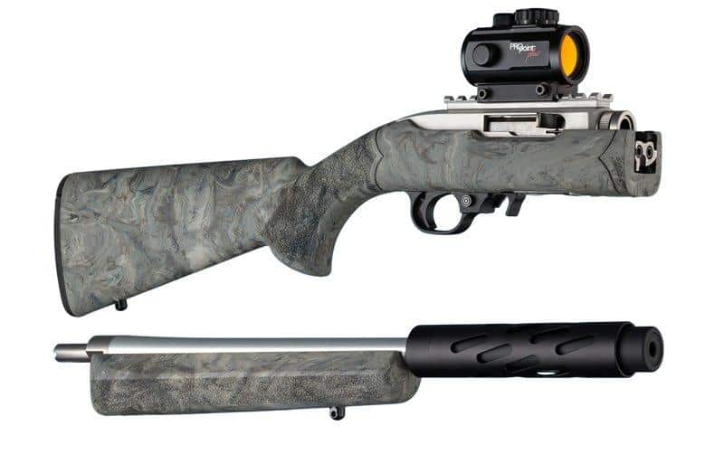 Hogue Ruger 10-22 Takedown Rub. OM Stock w/Standard Barrel Chan. Ghillie Green