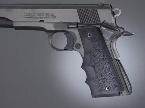 Hogue Colt Government Grips .45 1911 Rubber Grips with Finger Grooves - Black