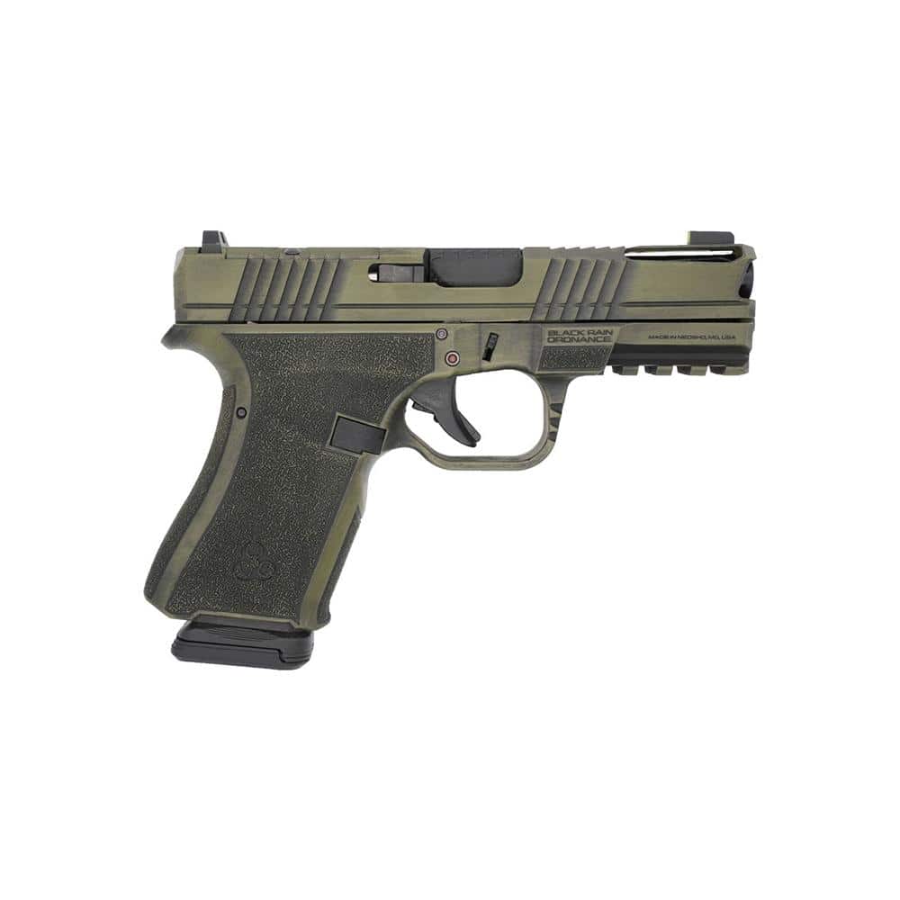 Black Rain Ordnance Frontline+ Handgun 9mm Luger 15rd Magazine 3.75" Barrel Bazooka Green Battleworn