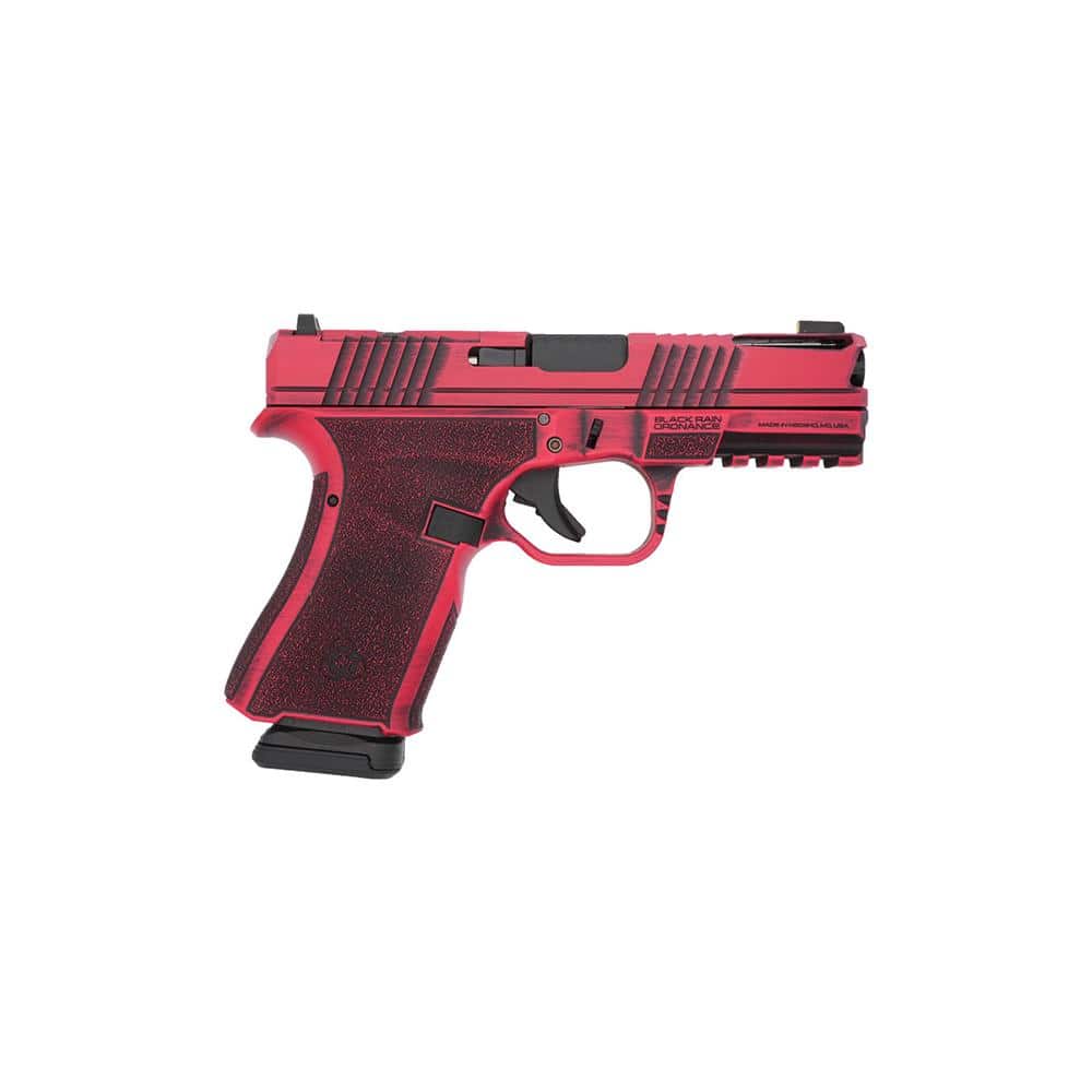 Black Rain Ordnance Frontline+ Handgun 9mm Luger 15rd Magazine 3.75" Barrel Firehouse Red Battleworn