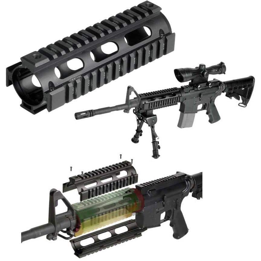 Leapers UTG PRO Model 4/AR15 Car Length Drop-in Quad Rail Black