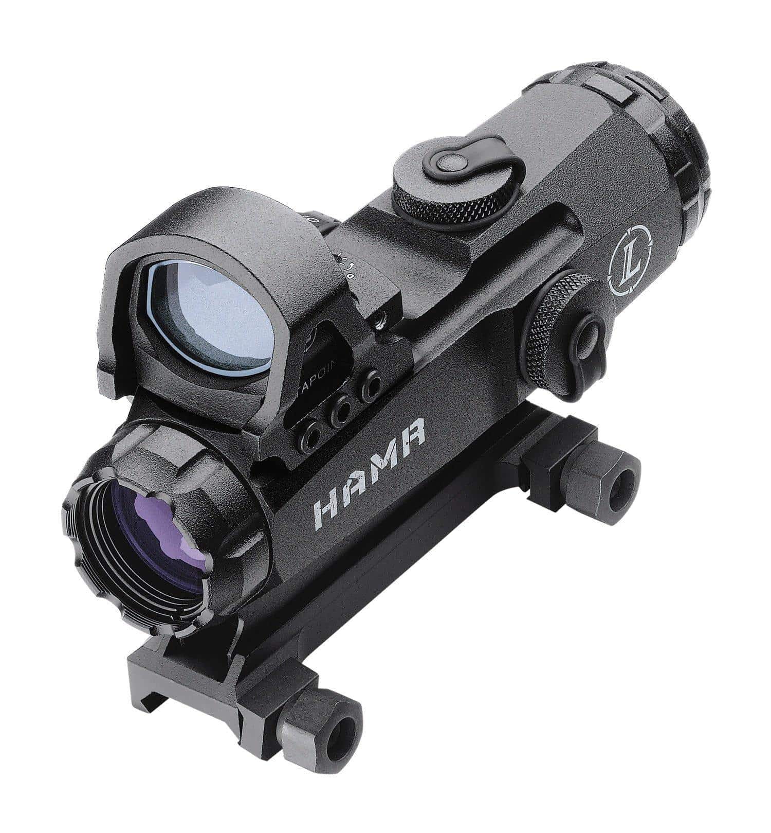 BLEMISHED Leupold Mark 4 HAMR Rifle Scope with DeltaPoint (Incl. Flat Top Mount) - 4x24mm CM-R2/7.5" MOA Matte