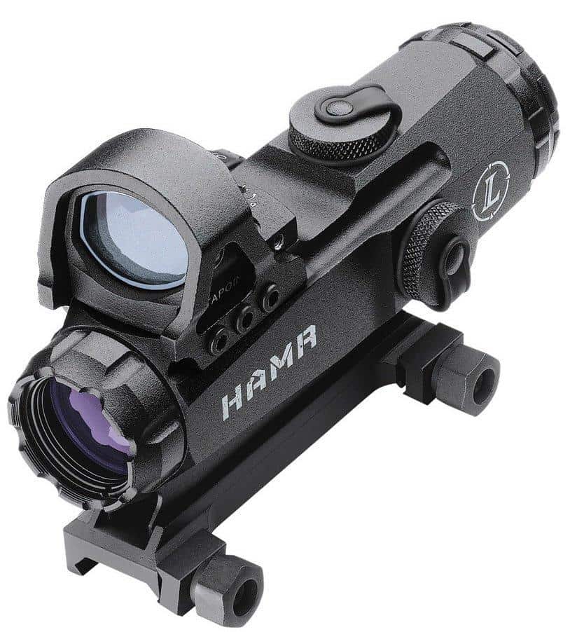 BLEMISHED Leupold Mark 4 HAMR Rifle Scope with DeltaPoint (Incl. Flat Top Mount) - 4x24mm Illum. CM-R2 & 3.5 MOA 32' 2.7" Matte