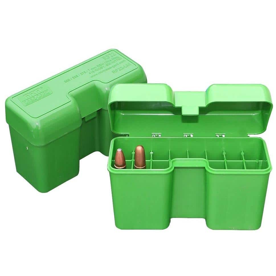 MTM Case-Guard RF-22LM Series Flip Top Rifle Ammo Box Green