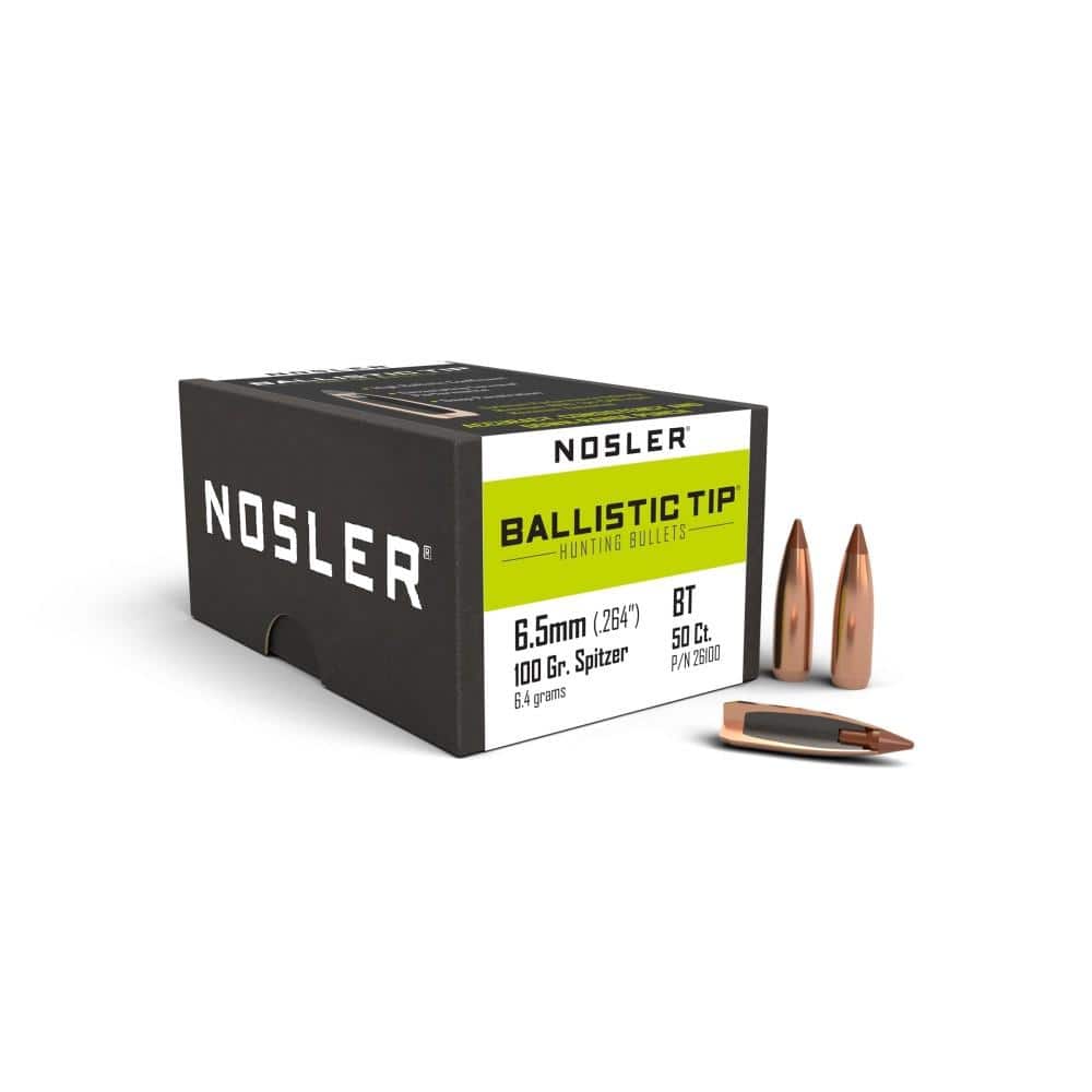 Nosler Ballistic Tip Hunting Rifle Bullets 6.5mm .264" 100 gr SBT-BTIP 50/ct