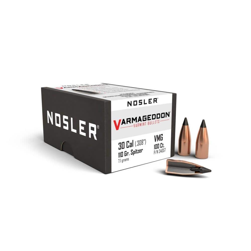 Nosler VarMageddon Rifle Bullets .30 cal .308" 110 gr FB-TIPPED 100/ct