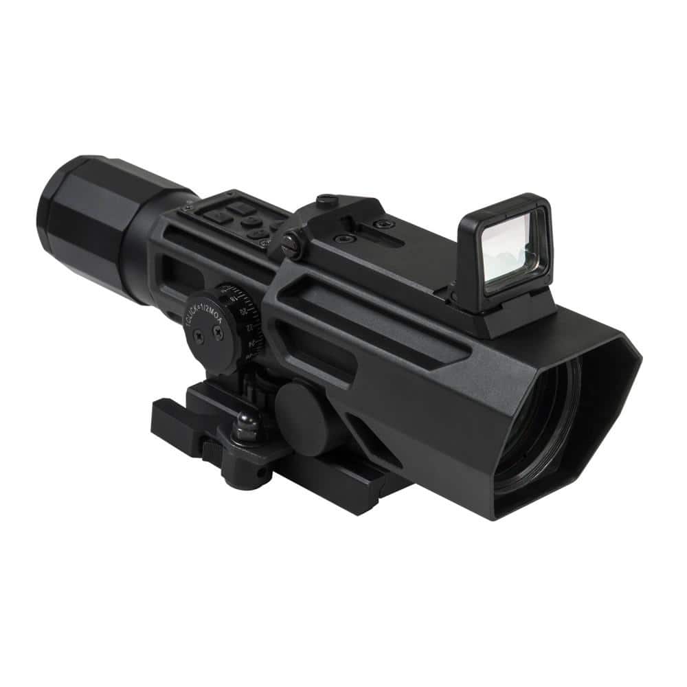 NcStar VSM ADO Dual Optic 3-9x42mm P4 Sniper Rifle Scope with Integrated Fold-Down Red Dot Optic - Black