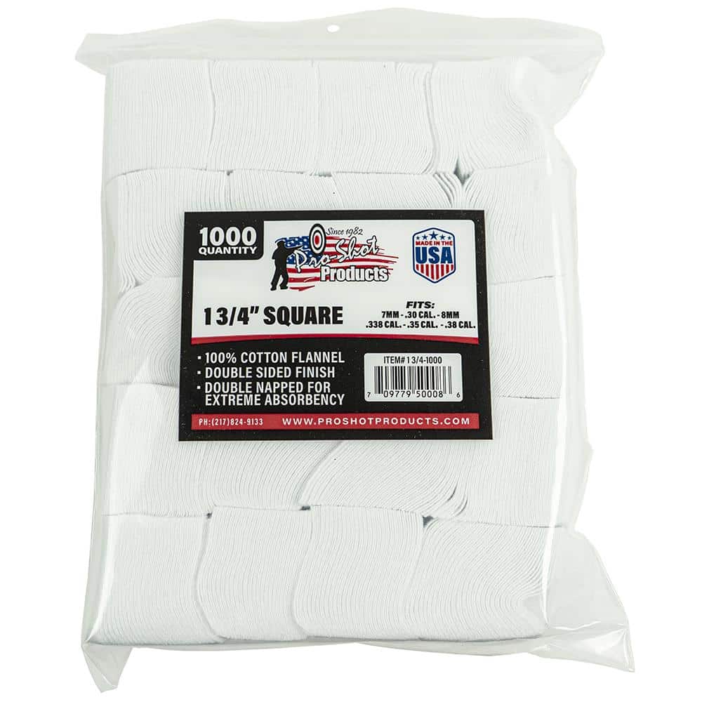 Pro-Shot 1 3/4" Square 100% Cotton Patches 1000/ct