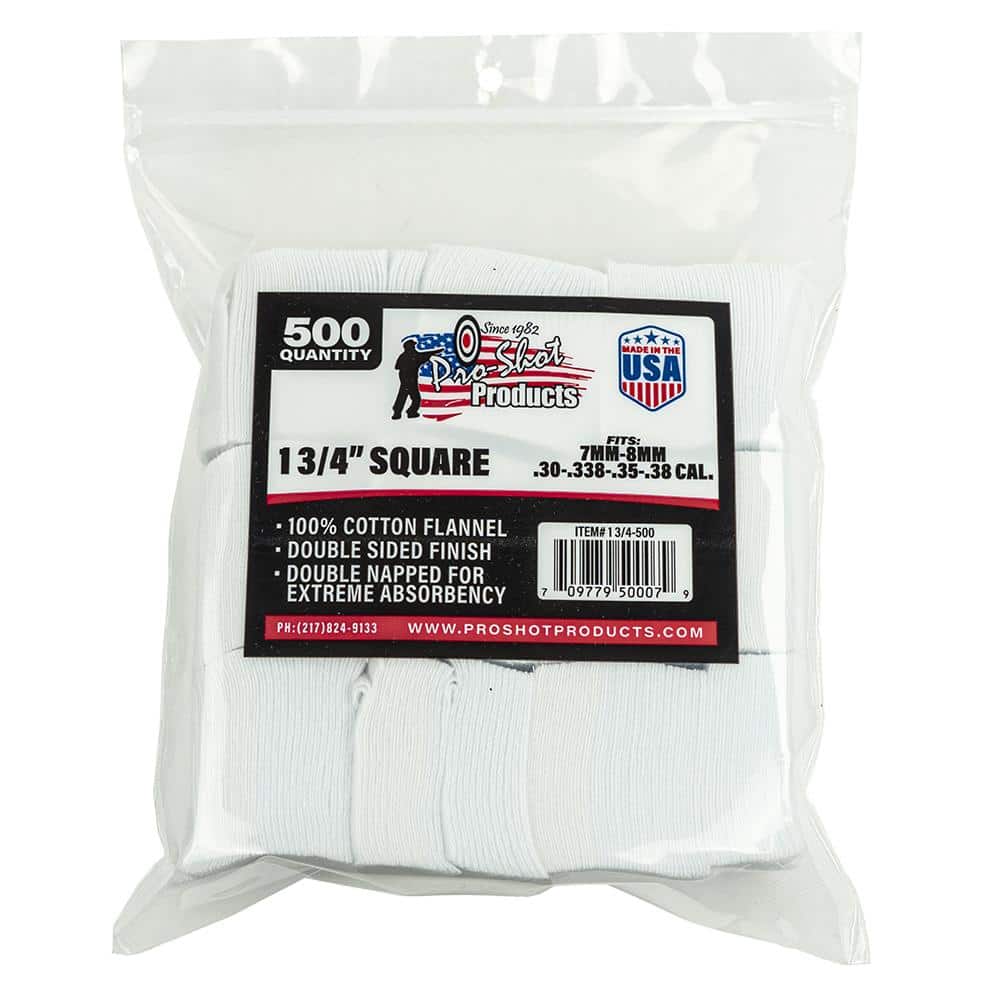 Pro-Shot 1 3/4" Square 100% Cotton Patches 500/ct