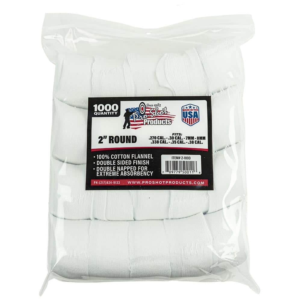 Pro-Shot 2" Round 100% Cotton Patches 1000/ct